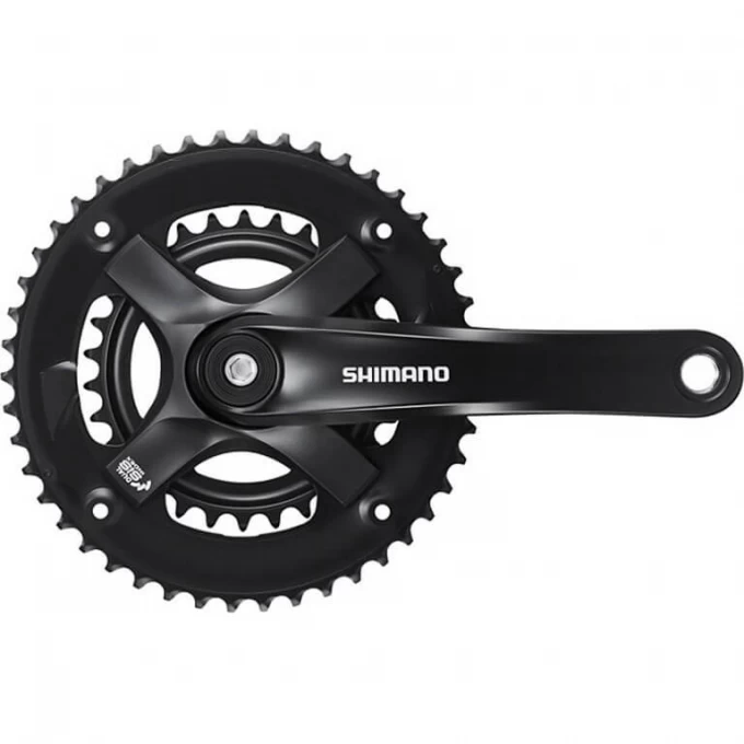 Система SHIMANO TY501, 170 мм, для 2X7/8 скоростей, квадрат, 46/30 без защиты от цепи, черный EFCTY5012C60XLB